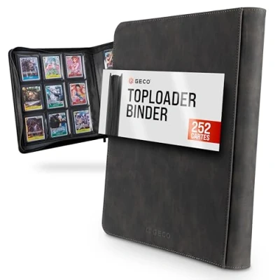 Afbeelding van toploader Binder Premium album met 9 vakken, 252 vakken voor standaard 3 x 4 inch, verzamelkaartenalbum, verzamelkaarten, zwart