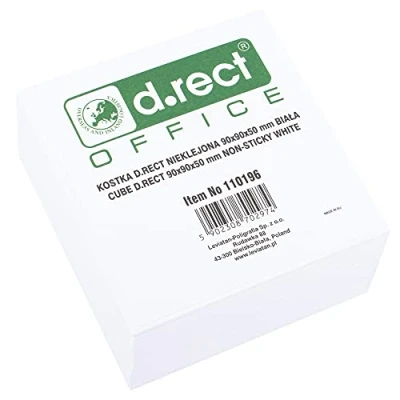 Afbeelding van D.RECT Vervangend papier voor notitieblok, wit, 90 x 50 mm, ca. 500 vellen