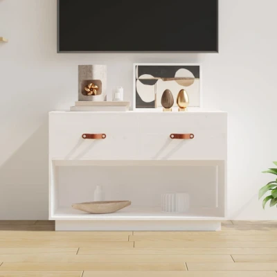 Afbeelding van Tv meubel 90x40x60 cm massief grenenhout wit