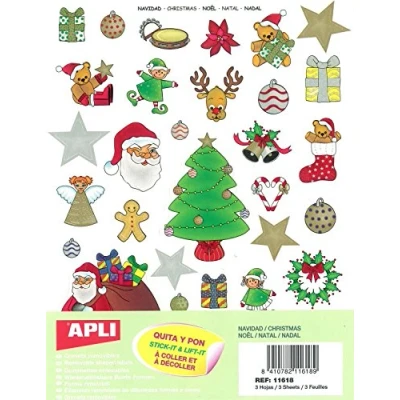 Afbeelding van APLI, kerststickers 3 hojas