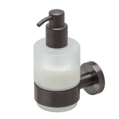 Afbeelding van Geesa brushed metal black zeepdispenser geborsteld zwart
