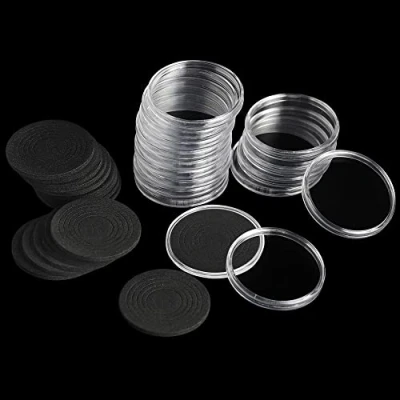 Afbeelding van DC0339 20 stuks muntcapsules 46 mm 6 maten (19/24/29/34/39/46 mm) met verstelbare schuimrubberen afdichting