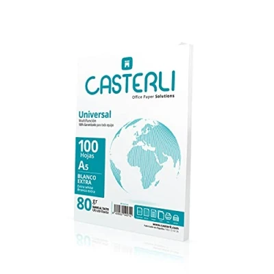 Afbeelding van CASTERLI DIN A5 papier, 100 vellen, wit A5, 80 g extra wit, multifunctioneel papier voor printer g/m² (A5, vellen)