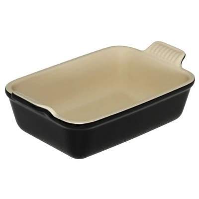 Afbeelding van Le Creuset Aardewerken Rechthoekige Ovenschaal In Ebbenzwart 26cm 2,3l