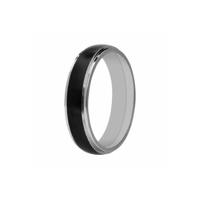 Afbeelding van Lucardi Kinder Stalen Ring mat zwart Staal Zilver 16 / 50 mm