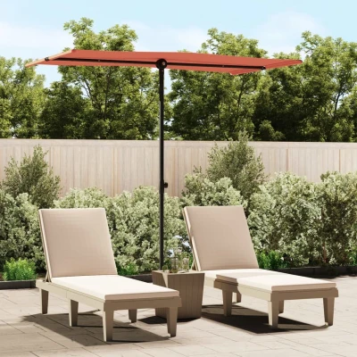 Afbeelding van Parasol met aluminium paal 180x110 cm terracottakleurig