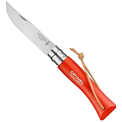 Afbeelding van Opinel Baroudeur mes nr. 7 VRI oranje met leren veter