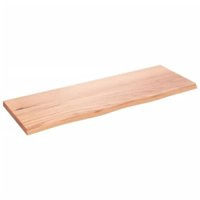 Afbeelding van Wandschap 80x30x2 cm behandeld massief eikenhout lichtbruin