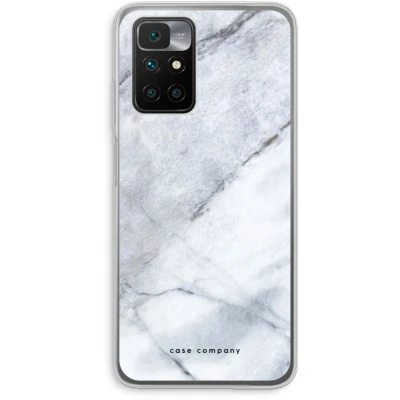 Afbeelding van Case Company® hoesje geschikt voor Xiaomi Redmi 10 Witte marmer Soft Cover Telefoonhoesje Bescherming aan alle Kanten en Schermrand