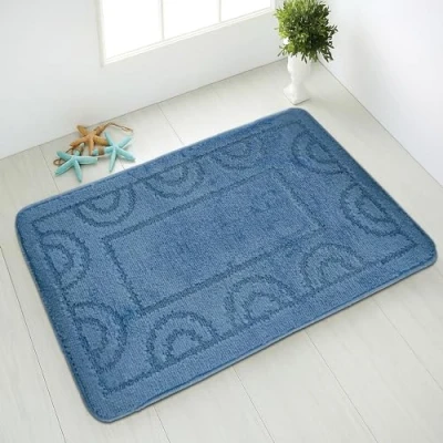 Afbeelding van Comart, Nicole Badkamertapijt, synthetische stof, antislip onderkant, lichtblauw, 66x140 cm