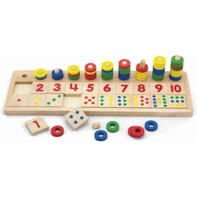 Afbeelding van Viga Toys Match de Getallen Tel Reken en Sorteerspel