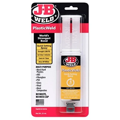 Afbeelding van J B Weld 50132 PlasticWeld Quick Setting Epoxy Syringe Dries Off White 25 ml by