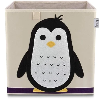 Afbeelding van Penguin&quot; stoffen opbergbox voor kinderen, compatibel met Ikea Kallax Lifeney