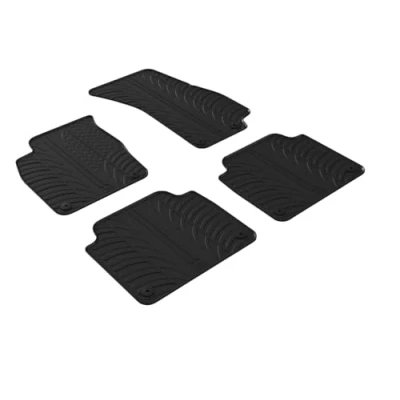 Afbeelding van Gledring 0711 Vloermatset Rubber voor en achter 4 zwart 750mm 550mm