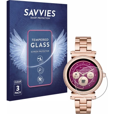 Afbeelding van Savvies Glas Screenprotector voor Michael Kors Access Sofie Gehard Beschermglas 9H (3 Stuks)