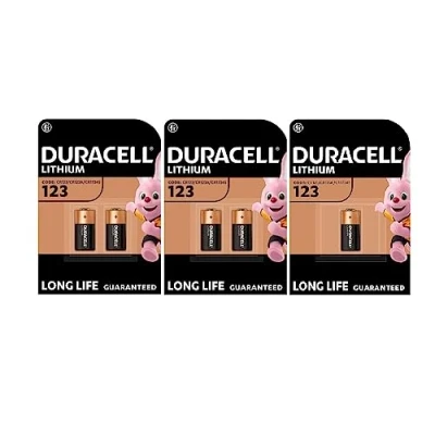Afbeelding van 5 x Duracell 123 batterijen (2 2 + 1 lamp met batterij), (CR123 / CR123A CR17345)