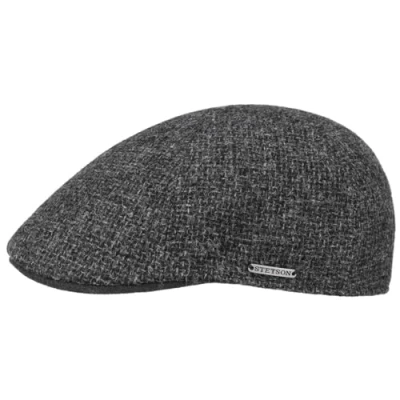 Afbeelding van Stetson Kent Wool platte pet voor heren, Made in EU, schuifmuts met oorbeschermers, kasjmier, muts herfst/winter oren, Donkergrijs