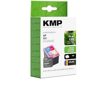 Afbeelding van KMP Inktcartridge vervangt HP 901, CC656AE Compatibel Cyaan, Magenta, Geel H48 1711,4560