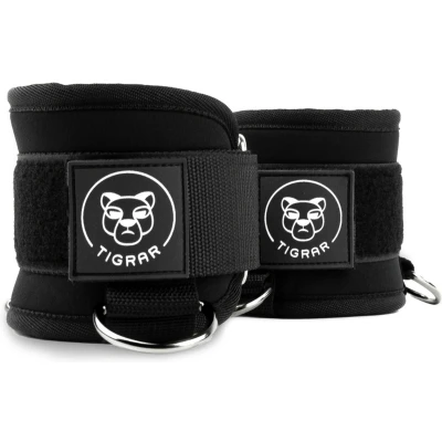 Afbeelding van Tigrar Ankle Straps met Kickback Strap Fitness Krachttraining zwart