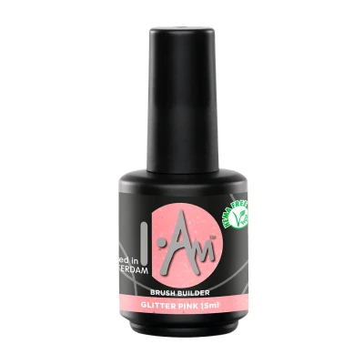Afbeelding van I.Am Brush Builder Glitter Pink (15ml) Roze
