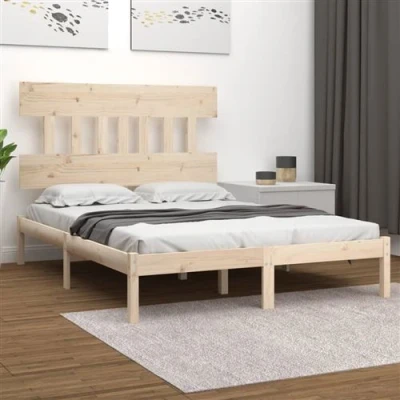 Afbeelding van vidaXL Bedframe massief hout 120x190 cm