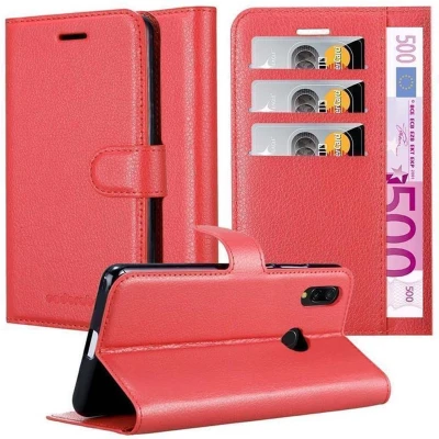 Afbeelding van Cadorabo Hoesje geschikt voor Xiaomi RedMi 7 in KARMIJN ROOD Beschermhoes met magnetische sluiting, standfunctie en kaartvakje Book Case Cover Etui