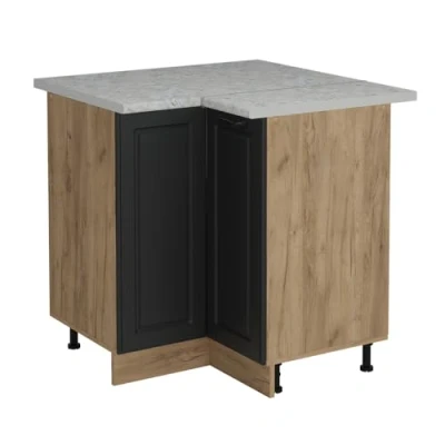 Afbeelding van Vicco Hoekkast R Line, Antraciet landhuis/Krachtige eik goud, 75.6 cm WB Marmer