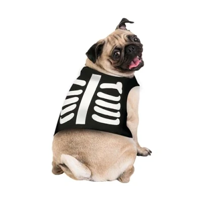 Afbeelding van Fiestas Guirca Skelet kostuum voor de hond (Maat M) Halloween accessoires verkleden