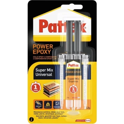 Afbeelding van Pattex Power Epoxy 2 Componenten lijm 1 Minuut 12 Gram