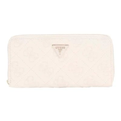 Afbeelding van GUESS portemonnee Adelasia SLG Zip Around Wallet Cream White crème