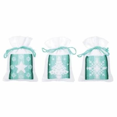 Afbeelding van Kruidenzakje kit Nordic Christmas set van 3 Vervaco PN 0158101 Telwerk
