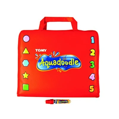 Afbeelding van Aquadoodle TOMY T6659 Tekenkoffer, rood, zonder vlekken, spelletjes voor kinderen, reisformaat, geschikt kinderen van 18 maanden+