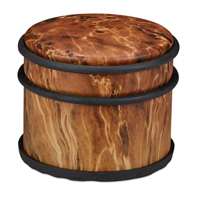 Afbeelding van Relaxdays Deurstopper binnen deurhouder roestvrij staal deurbuffer 8 cm houtlook