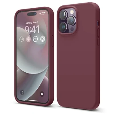 Afbeelding van elago Hoesjes van vloeibare siliconen compatibel met iPhone 14 Pro (6,7 inch) beschermhoes gemaakt premium volledige bescherming, schokbestendig, 4 structuren, zachte microvezel