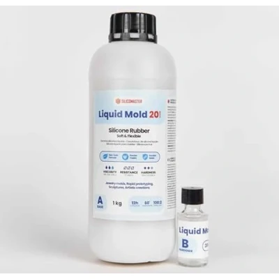 Afbeelding van Liquid Mold Resin Pro vloeibaar siliconenrubber (1,05 kg) voor het maken van mallen epoxy, polyurethaan, was, zeep, gips, cement, hardheid 20 Shores, wit