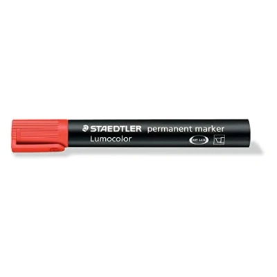Afbeelding van Staedtler Lumocolor 350, permanent marker, schuine punt, 2 5 mm, rood marker