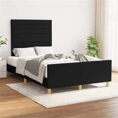 Afbeelding van vidaXL Bedframe met hoofdeinde stof zwart 120x200 cm