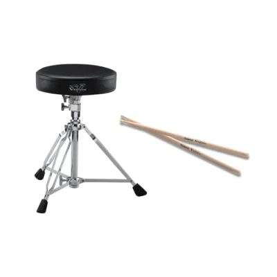Afbeelding van Unknown V Drums DAP 2X accessoireset, een comfortabele kruk en hoogwaardige stokken voor Drummers, robuust, in hoogte verstelbaar