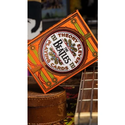 Afbeelding van theory11 The Beatles Premium speelkaarten Orange Deck verzamelkaarten officieel gelicentieerd