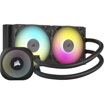 Afbeelding van CORSAIR iCUE LINK TITAN 240 RX RGB vloeibare koeler voor CPU, mm AIO, 2 x RX120 ventilatoren inbegrepen, geschikt Intel LGA 1851/1700, AMD AM5/AM4, inclusief systeemhub, zwart