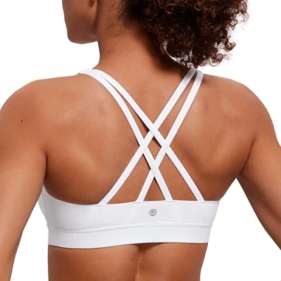 Afbeelding van CRZ YOGA Sportbeha voor dames, yoga, fitness, afneembaar, zonder beugel, Wit.