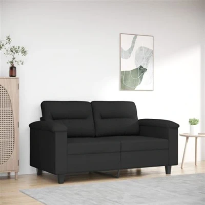 Afbeelding van Tweezitsbank 120 cm microvezelstof zwart