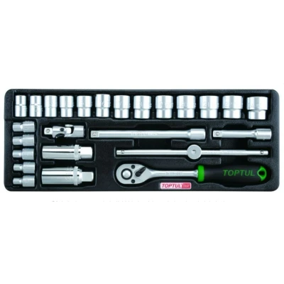 Afbeelding van TOPTUL GCAT2502 Gereedschapmodule 25 6, 7, 8, 9, 10, 11, 12, 13, 14, 15, 16, 18, 19, 20, 21, 22, 24 136 364 Zeskant