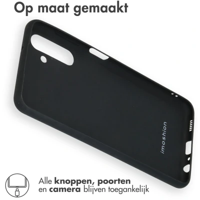 Afbeelding van iMoshion hoesje Geschikt voor Samsung Galaxy A13 (5G) / A04s Siliconen Design Zwart Golden Leaves
