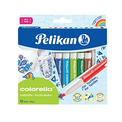 Afbeelding van Pelikan 814584 Colorella textielstift 12 pennen in vouwdoos