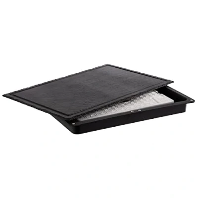 Afbeelding van APS 11645 Koelplaat &quot;Slate&quot;, 3 delig, natuurlijke leisteen, met container en 1 koelblok, 58 x 38 6,5 cm