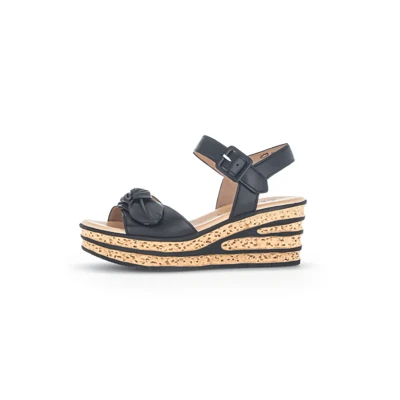 Afbeelding van Gabor 44.653 Sandalen met plateauzool, Dames, Maat: 37, Schwarz Leer