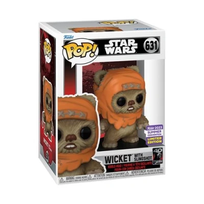 Afbeelding van Funko Pop! Star Wars Episode VI: Return of the Jedi Wicket with Slingshot 40th Anniversary Vinyl Figure (2023 Summer Convention Exclusive)