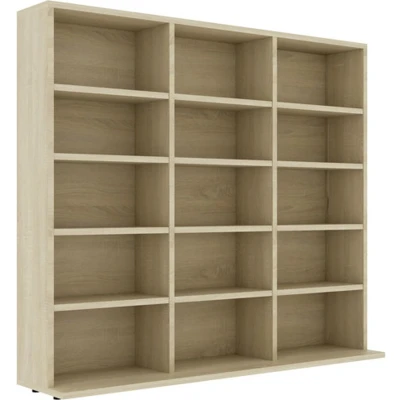 Afbeelding van Cd kast 102x23x89,5 cm spaanplaat sonoma eikenkleurig