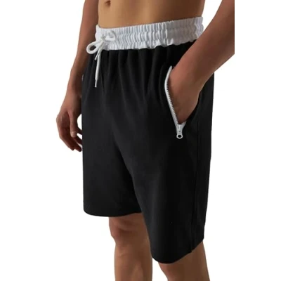 Afbeelding van Smith &amp; Solo Sportshorts voor heren Korte shorts Katoenen hardloopshorts Joggingbroek Fitnessbroek Bermuda Broek, 7316 zwart/wit, M